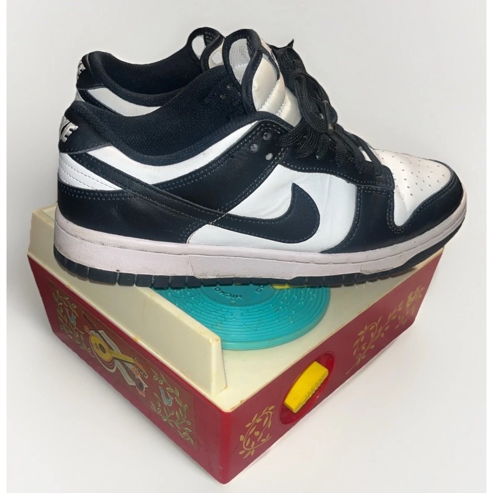 Nike Dunk Low Retro Panda Black‎ White Leather Shoes Women's 7.5 DD1503-101